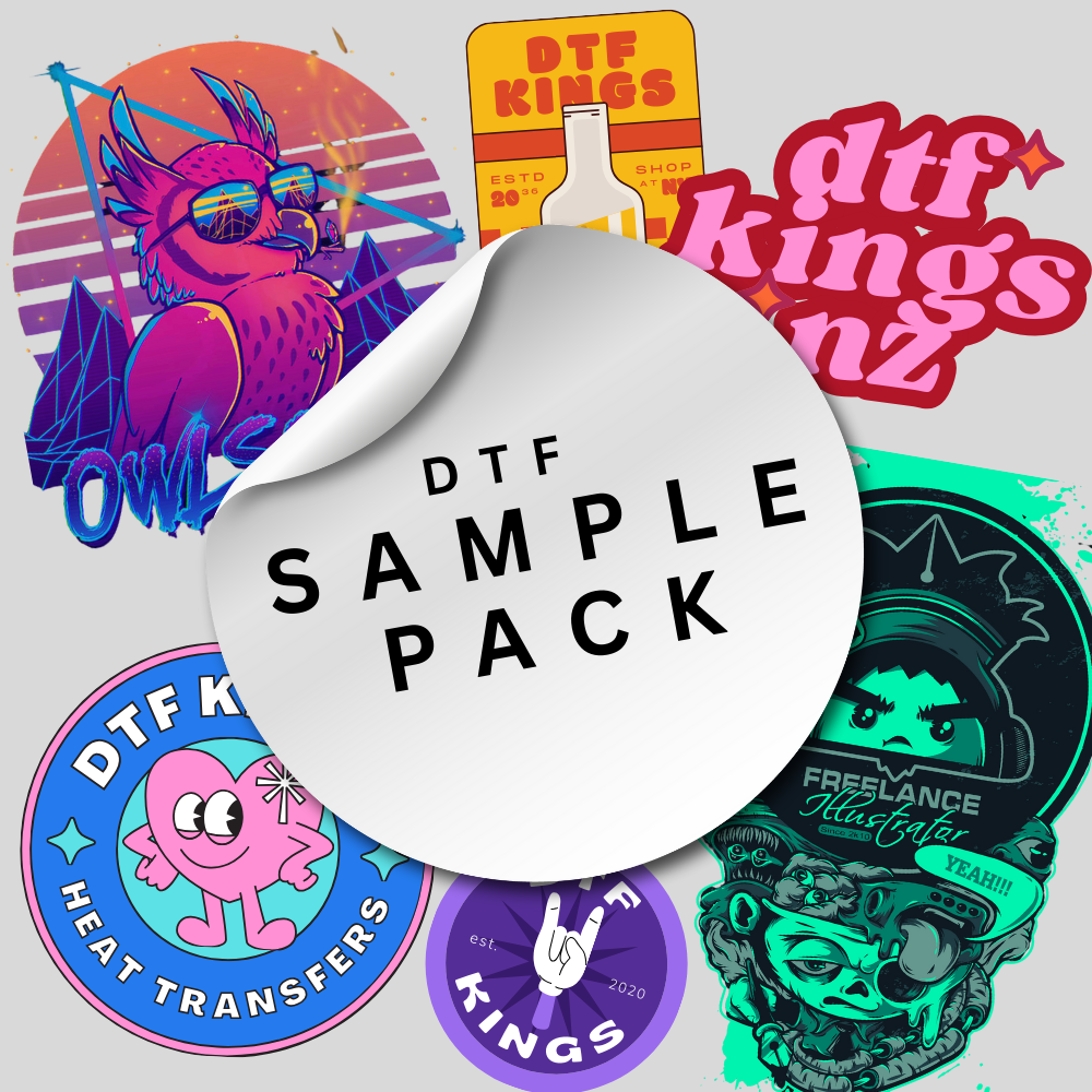 DTF transfers sample packs, custom dtf transfers nz